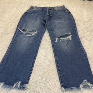 SPECIAL A Women's Blue Jeans Size 9 DISTRESSED